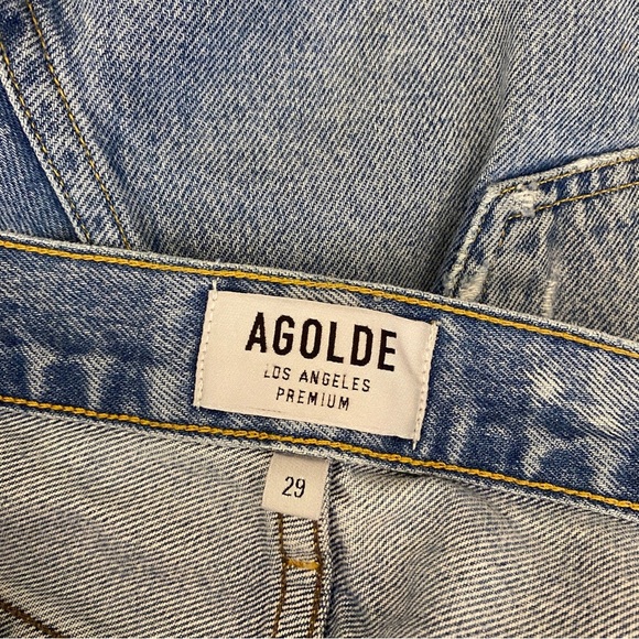 AGOLDE || Parker Vintage Cut Off Short in Swapmeet Distressed Denim Blue 29 - Picture 4 of 7